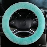 zwzcyz fluffy steering wheel cover for women fuzzy steering wheel cover winter warm faux wool plush car wheel cover furry steering wheel protector universal fit 15 inch (green) логотип