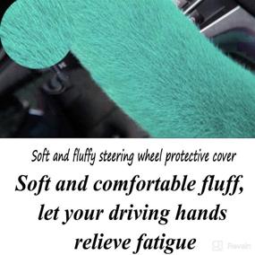 img 2 attached to ZWZCYZ Fluffy Steering Wheel Cover For Women Fuzzy Steering Wheel Cover Winter Warm Faux Wool Plush Car Wheel Cover Furry Steering Wheel Protector Universal Fit 15 Inch (Green)