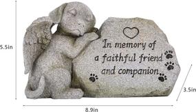 img 1 attached to Forever in Our Hearts: Dog Memorial Stone Statue - Outdoor Dog Grave Markers for Deceased Pets, Loss of Dog Sympathy Gifts - Antique Stone Finish - 8.86 inch