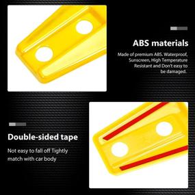 img 1 attached to Yellow Hood Hinge Cover Trim Accessories for Jeep Wrangler JK & Unlimited 2007-2018 - Set of 2