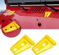 yellow hood hinge cover trim accessories for jeep wrangler jk & unlimited 2007-2018 - set of 2 logo