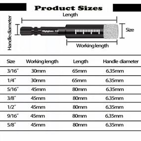 img 3 attached to 6-Piece Dry Diamond Drill Bit Set For Granite, Marble, Ceramic, Stone, And Glass With Hex Shank - Ideal For Porcelain Tiles - Sizes Include 3/16", 1/4", 5/16", 3/8", 1/2", And 9/16