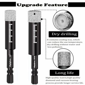 img 2 attached to 6-Piece Dry Diamond Drill Bit Set For Granite, Marble, Ceramic, Stone, And Glass With Hex Shank - Ideal For Porcelain Tiles - Sizes Include 3/16", 1/4", 5/16", 3/8", 1/2", And 9/16