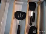 img 1 attached to Organize Your Life With MDHAND Bamboo Drawer Dividers - Expandable & Adjustable Set Of 4 For Kitchen, Dresser, Bedroom, And Office Drawers (13.38-17In) review by Jonathan Partridge