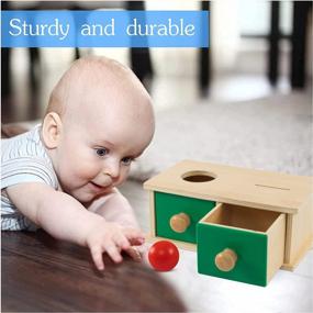 img 1 attached to Montessori Wooden Coin Matching Box With 2 Drawers - 2-In-1 Object Permanence Toy With 5 Coins And 1 Ball For Preschool Learning And Educational Gifts For Infants And Toddlers