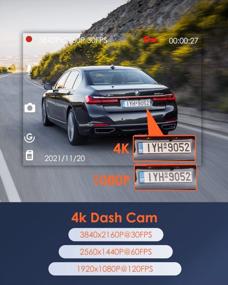 img 3 attached to Vantrue X4S 4K WiFi Dash Cam With 24/7 Parking Mode, Night Vision, GPS Compatibility, Motion & Collision Detection, 1080P@120FPS, Capacitor, And 512GB Max Support