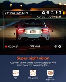 img 1 attached to Vantrue X4S 4K WiFi Dash Cam With 24/7 Parking Mode, Night Vision, GPS Compatibility, Motion & Collision Detection, 1080P@120FPS, Capacitor, And 512GB Max Support