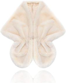 img 3 attached to Catery Womens Faux Fur Wraps Shawls Bridal Wedding Cape Fur Stole Scarf Accessories Women's Accessories : Scarves & Wraps