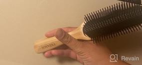 img 5 attached to Detangling Hair Brush For Thick Curly Hair Men Women - 9 Rows Hair Bristle Brush - Detangler Brushes For Men'S Women For Styling Hair - Wooden Hairbrush For Hair Growth