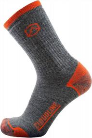 img 4 attached to CloudLine Hiking Socks - Merino Wool, Seamless Toe, Warm, Moisture Wicking, & Breathable Blister Prevention - Large Granite