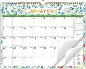 img 4 attached to 📅 2023-2024 Classic Wall Calendar - Monthly Calendar from January 2023 to June 2024, Large Size 15" x 11.5" with Thick Paper, Twin-Wire Binding, Hanging Hook, Ruled Blocks, and Julian Dates - Green Leaf Design