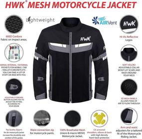 img 2 attached to 👕 Breathable CE Armored HWK Mesh Motorcycle Jacket for Riding