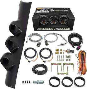 img 4 attached to 🌈 GlowShift Diesel Gauge Package for Dodge Ram Cummins 2500 3500 1994-1997 - Black 7 Color 60 PSI Boost, 1500 F Pyrometer EGT & 30 PSI Fuel Pressure Gauges - Black Triple Pillar Pod