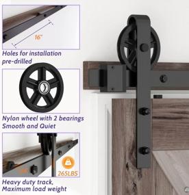 img 1 attached to Upgrade Your Home With SKYSEN 7FT Single Sliding Barn Door Hardware Kit - Smooth, Quiet & Easy To Install - 4FT To 13FT Available - Sturdy 1/4” Thick Material - Stylish Black Big Wheel Design