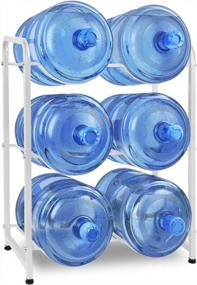 img 3 attached to Organization and Protection with Ationgle 5 Gallon Water Cooler Jug Rack - 3-Tier Bottle Holder for 6 Bottles