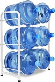 img 4 attached to Organization and Protection with Ationgle 5 Gallon Water Cooler Jug Rack - 3-Tier Bottle Holder for 6 Bottles
