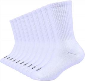 img 4 attached to 10 упаковок хлопковых носков EnerWear с подушкой для мальчиков и девочек — доступны стили с круглым вырезом, с низким вырезом и для неявки