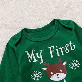 img 1 attached to Adorable Baby Boy'S First Christmas Outfit With Deer Decoration And Headband – Ideal Xmas Gift Set In Green For 3-6 Month Olds