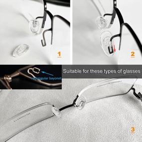 img 2 attached to 5 Pairs Of Anti-Slip Push-In Eyeglass Nose Pads (16.5X8.5Mm) With Cleaning Cloth - Replacement Kit For Glasses