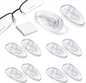 img 4 attached to 5 Pairs Of Anti-Slip Push-In Eyeglass Nose Pads (16.5X8.5Mm) With Cleaning Cloth - Replacement Kit For Glasses