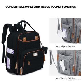 img 2 attached to 🎒 Ultimate Diaper Bag Backpack: Spacious & Waterproof Nappy Organizer for Twins, Convertible Wet & Dry Wipes Pocket, Changing Pad Included