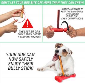 img 3 attached to Держатель Bully Stick для собак от GoSports Chew Champ - надежно защищает палочки Bully, чтобы предотвратить удушье - размер 6 дюймов