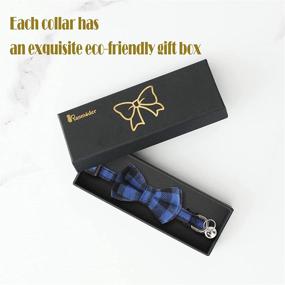 img 3 attached to Blue BANMODER Cat Collar Breakaway with Cute Bow Tie and Bell - Personalized, Adjustable Kitten Safety Collars with Cute Plaid &amp; Flower Patterns - Ideal 1 or 2 Pack Gift