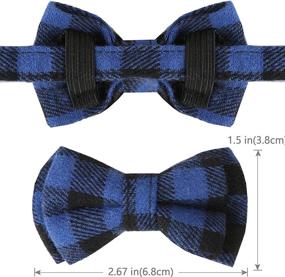 img 1 attached to Blue BANMODER Cat Collar Breakaway with Cute Bow Tie and Bell - Personalized, Adjustable Kitten Safety Collars with Cute Plaid &amp; Flower Patterns - Ideal 1 or 2 Pack Gift