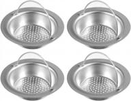 premium stainless steel kitchen sink strainer basket 4.33" - garbage disposal stopper mesh with handle (4 pack upgrade) logo