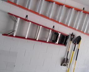 img 7 attached to Ihomepark Сверхмощные гаражные крючки для лестниц и инструментов, настенная вешалка для гаража и органайзер - U-образный крючок для инструментов с противоскользящим покрытием (4 шт., черный)