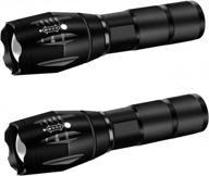 military grade flashlight 3000 lumen 5 modes water resistant led tactical torch 2 pack w/ magnetic base logo