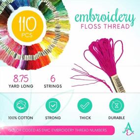 img 1 attached to 🦄 100 Skeins of Shimmery Unicorn Color Palettes: Embroidery Floss - Soft, Fray-Resistant String for Friendship Bracelets, Cross Stitch, and More
