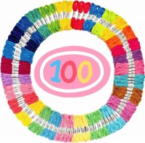 img 4 attached to 🦄 100 Skeins of Shimmery Unicorn Color Palettes: Embroidery Floss - Soft, Fray-Resistant String for Friendship Bracelets, Cross Stitch, and More