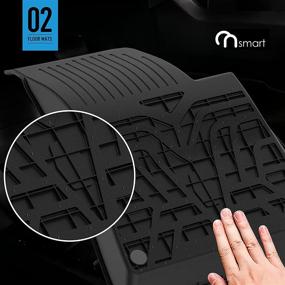 img 2 attached to Onsmart Floor Mats Liners for Tesla Model 3 (2017-2021) Weatherbeater, Front & 2nd Seat, TPE All Weather Protection, Odorless Floor Mats (Black)