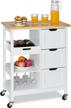 yitahome rolling kitchen island cart with storage and 3 drawers - perfect for home and dining room use logo