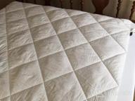 img 1 attached to Pamper Yourself With Puredown® Premium Bed Topper - Overfilled With Alternative And White Goose Feather, 100% Cotton Fabric, Full Size review by Dennis Moonin