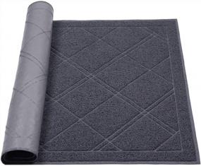 img 4 attached to Large 24" X 36" Darkyazi Entrance Doormat - Non Slip Rubber Shoe Scraper With Plaid Design For Heavy Duty Indoor/Outdoor Use - Perfect For Front Doors, Patios, And Welcome Areas (Grey)