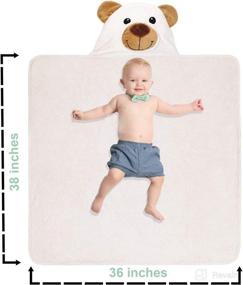 img 1 attached to Ultra Soft Bamboo Hooded Baby Towel with Ears - Large, Cute Bear Design - Ideal for Boys and Girls, Babies and Toddlers