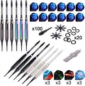 img 3 attached to WIN.MAX Soft Tip Darts Set - 18 Gram Plastic Tip - 12 Pieces + 100 Extra Tips - Flight Protectors, Flights, And Wrench Included For Electronic Dart Board