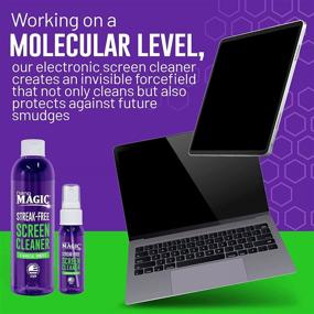 img 2 attached to 📱 NANO MAGIC Screen Cleaner Spray Kit - Achieve Streak-Free Clean for Computer & Laptop Monitors, Phone Touchscreens, Watches, Glasses, LED & LCD TVs – Includes Spray, Refill, Microfiber Cloth, and Travel Pouch