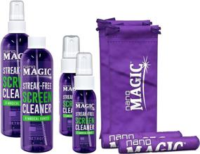 img 4 attached to 📱 NANO MAGIC Screen Cleaner Spray Kit - Achieve Streak-Free Clean for Computer & Laptop Monitors, Phone Touchscreens, Watches, Glasses, LED & LCD TVs – Includes Spray, Refill, Microfiber Cloth, and Travel Pouch