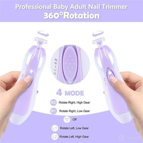 img 2 attached to 👶 Qunlions Life, Electric Nail File Drill for Babies - No Sharp Claws or Hurt, 6 in 1 Safety Cutter Trimmer Clipper for Toes and Fingers (Blue) (Purple-18 in 1)