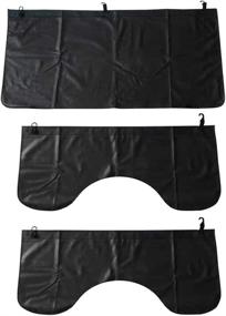 img 4 attached to 🚗 Car Protective Fender Covers – 3Pcs Set of Magnetic PU Leather Mats with Hooks for Scratching Prevention and Repair Work (Size L)