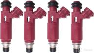 🔧 set of 4 germban 195500-3310 fuel injectors - 4 hole design compatible with 1999-2000 mazda miata 1.8l-l4 (fj584) логотип