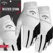 experience ultimate comfort with callaway golf men's weather spann premium synthetic golf glove logo