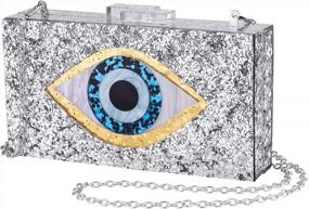 img 4 attached to Sparkle With Style: LETODE Evil Eye Acrylic Clutch- The Perfect Evening Purse For Women