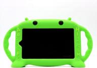 bpa free kids friendly shockproof fire 7 case with silicone handle stand - for amazon fire 7 tablet (5th gen, 2015 release) - green logo
