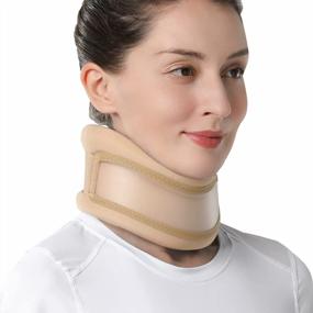 img 4 attached to Relieve Neck Pain And Pressure With The Velpeau Foam Cervical Collar - Dual-Use, Brown, Large (3.3") Neck Brace For Stabilizing Vertebrae And Aligning Spine During Sleep