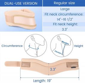 img 3 attached to Relieve Neck Pain And Pressure With The Velpeau Foam Cervical Collar - Dual-Use, Brown, Large (3.3") Neck Brace For Stabilizing Vertebrae And Aligning Spine During Sleep