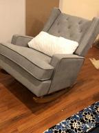 img 1 attached to Dolonm Nursery Rocking Chair Upholstered Mid Century Modern Rocker Oversized Wingback Armchair For Living Room With Two Legs Option, Light Grey review by Emily Martin